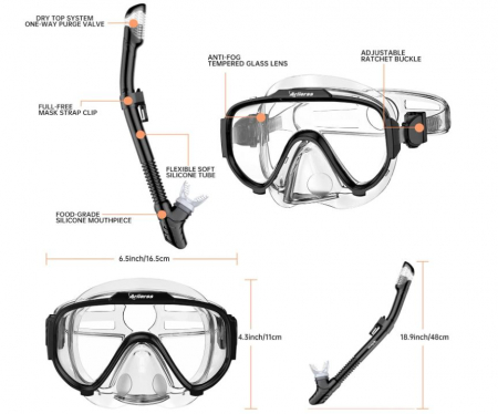 Set snorkeling Arlierss, masca + tub [6]