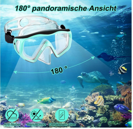 Set snorkeling Fuqiduo pentru adulți cu ochelari anti-aburire si tub [5]
