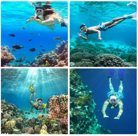 Set snorkeling Fuqiduo pentru adulți cu ochelari anti-aburire si tub [8]