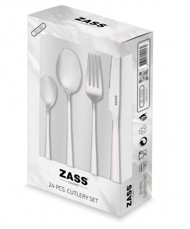 Set 24 tacamuri, 6 linguri, 6 furculite, 6 cutite si 6 lingurite Zass Gourmet ZG-CS 02 [1]
