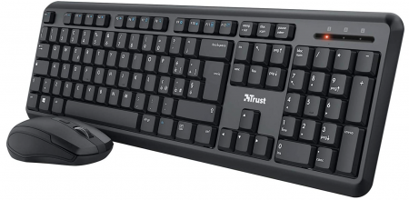 Set tastatură și mouse fără fir Trust Ymo pentru Windows/Linux, Silențios, PC/Laptop, Negru [0]