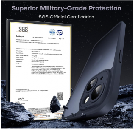 Set TOCOL 2 în 1 pentru iPhone 15, folie de protecție din sticla pentru ecran + Husă de protectie, negru mat [4]