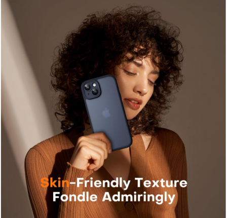 Set TOCOL 2 în 1 pentru iPhone 15, folie de protecție din sticla pentru ecran + Husă de protectie, negru mat [6]