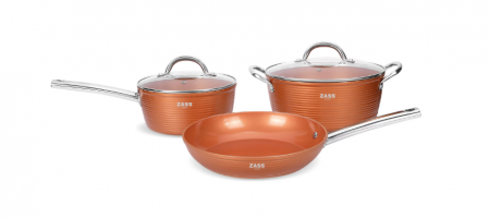 Produse RESIGILATE Zass, Sero si Trisa - Set vase antiaderente din aluminiu turnat sub presiune 5 piese Zass Gourmet Osnabruck ZG-ACS 04