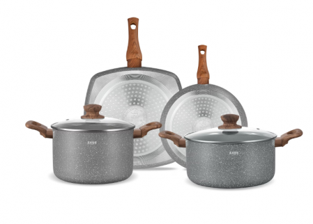 Set vase marmorate, antiaderente din aluminiu turnat sub presiune 6 piese Zass Gourmet Wunsiedel ZG-ACS 05 [1]