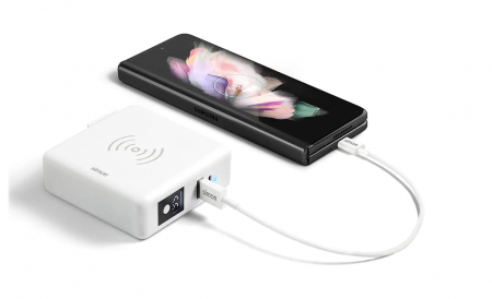 SIMON Încărcător fără fir cu încărcare rapidă, 2 mufe USB, alb [1]