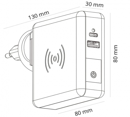 SIMON Încărcător fără fir cu încărcare rapidă, 2 mufe USB, alb [6]