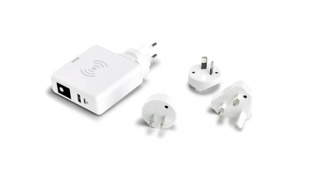 Laptop, Tablete & Telefoane - SIMON Încărcător fără fir cu încărcare rapidă, 2 mufe USB, alb