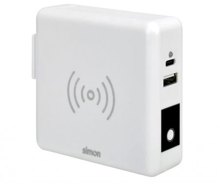 SIMON Încărcător fără fir cu încărcare rapidă, 2 mufe USB, alb [4]