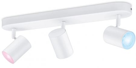 Sina cu Spot-uri Wi-Fi WiZ Smart Imageo, lumină albă sau colorată reglabilă, 3x5W, 3 puncte de lumină, alb, tehnologie SpaceSense, control vocal (Alexa, Apple HomeKit, Google Home) [6]