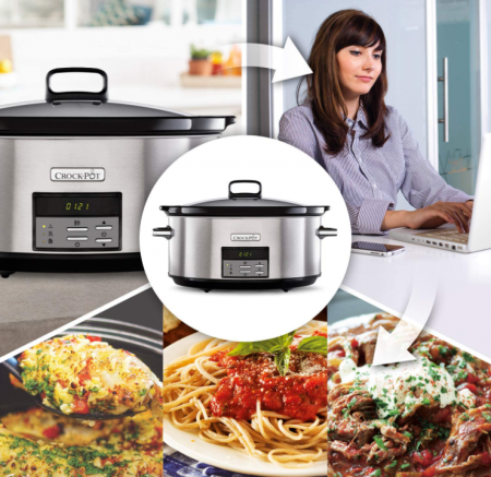 Slow cooker Crock-Pot CSC063X-01, 7.5 L, digital, vas ceramica, capac de sticla, inox [7]