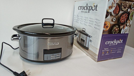 Slow cooker Crock-Pot CSC063X-01, 7.5 L, digital, vas ceramica, capac de sticla, inox [1]