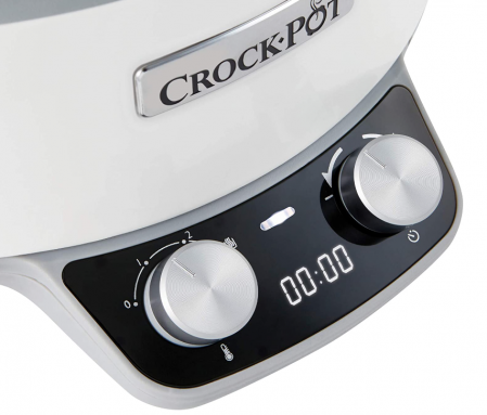 Slow cooker Crockpot, digital, vas compatibil cu foc și inducție, 6L, Oțel inoxidabil, alb [CSC027X] [4]