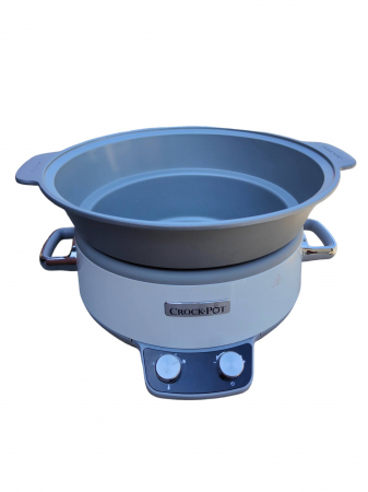 Slow cooker Crockpot, digital, vas compatibil cu foc și inducție, 6L, Oțel inoxidabil, alb [CSC027X] [1]