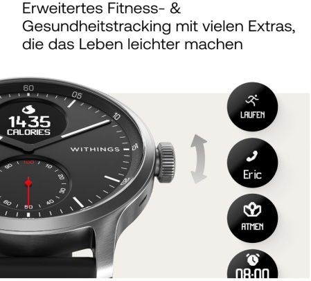 Smartwatch barbatesc Withings ScanWatch cu ECG, monitor de ritm cardiac și oximetru [8]