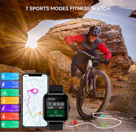 Smartwatch GOGORUN cu ecran tactil de 4.6 cm [6]