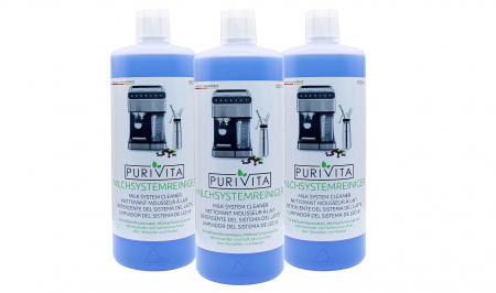 Accesorii si piese aparate cafea - Solutie pentru curatare sistem lapte espressor Purivita, 2000 ml