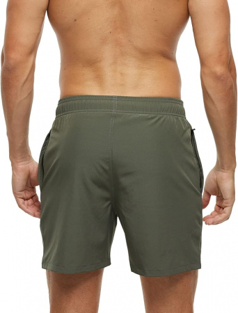 Sort de baie pentru barbati Aisprts, cu buzunare, verde, M [1]