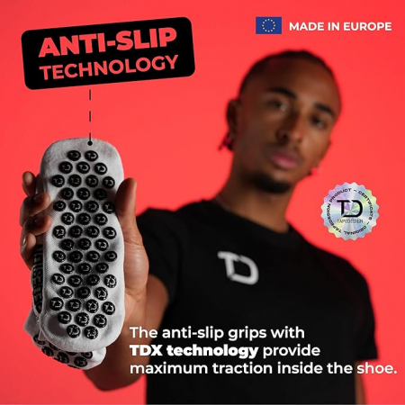 Sosete de fotbal antiderapante Tapedesign Allround Classic, cu grip, negru, One Size [2]