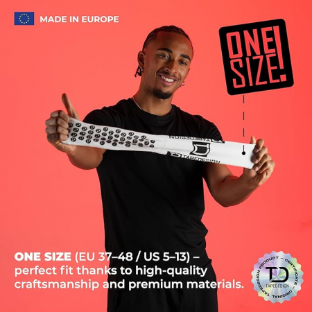 Sosete de fotbal antiderapante Tapedesign Allround Classic, cu grip, negru, One Size [4]