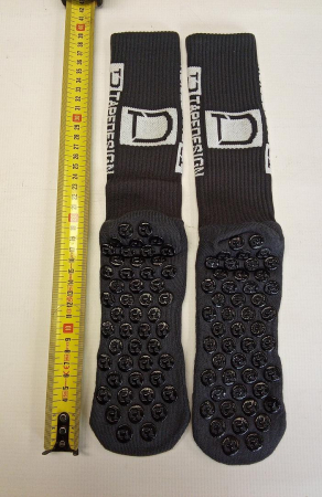 Sosete de fotbal antiderapante Tapedesign Allround Classic, cu grip, negru, One Size [1]