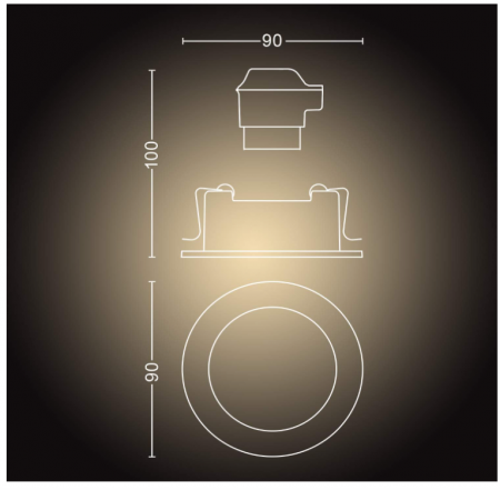 Spot LED încastrat Philips Hue White Ambiance Milliskin, 250 lm, rotund, alb [8]