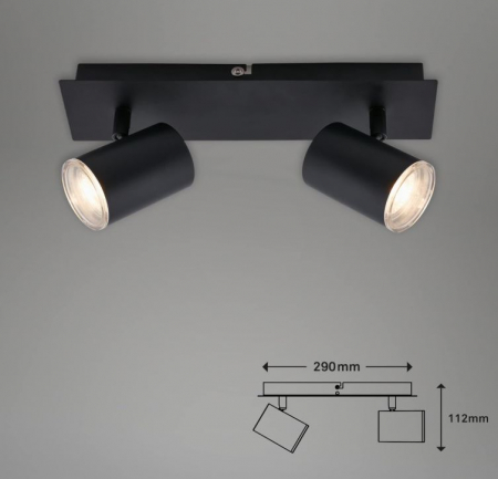 Spot pentru baie Briloner 2731-025, 2xGU10, IP44, negru [5]