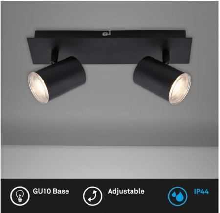 Spot pentru baie Briloner 2731-025, 2xGU10, IP44, negru [4]