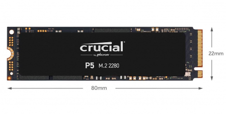 SSD intern Crucial P5 250GB CT250P5SSD8, până la 3400 MB/s, 3D NAND, NVMe [2]