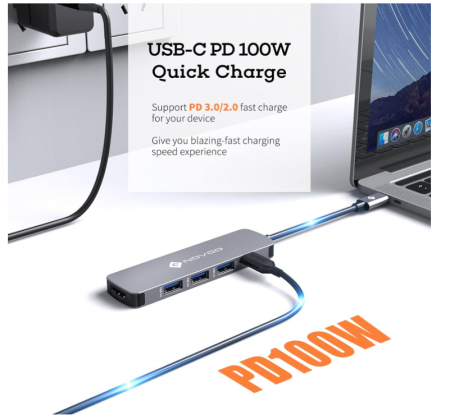 Statie de andocare NOVOO HUB Type-C 5 în 1 [4]