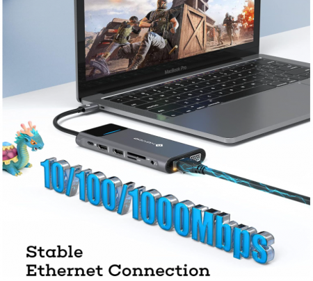 Stație de andocare NOVOO Hub USB C, 12 în 1 [4]
