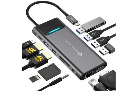 Stație de andocare NOVOO Hub USB C, 12 în 1 [0]