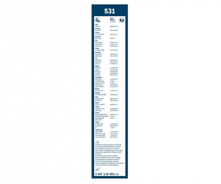 Stergatoare auto Bosch Twin 531, lungime: 530mm/450mm, stergatoare fata [2]