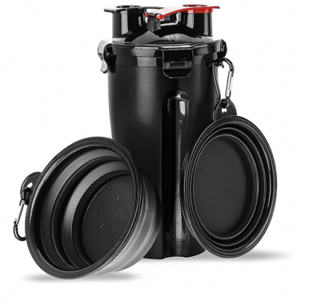 TOATE PRODUSELE - Sticla 2 în 1 apa si mancare pentru caini , 350ml apa/ 250ml mancare - Albastru