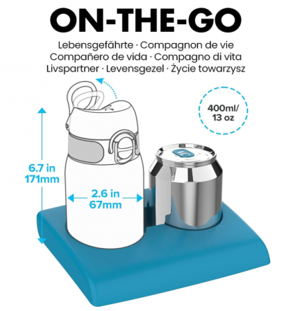 Sticla de apă din oțel inoxidabil Ion8 pentru copii, 400 ml, dinozauri [4]