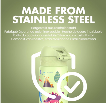 Sticla de apă din oțel inoxidabil Ion8 pentru copii, 400 ml, dinozauri [5]