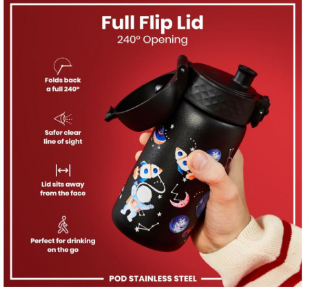 Sticla de apa pentru copii Ion8, din oțel inoxidabil, 400 ml [5]