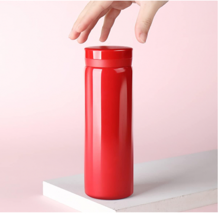 Sticla termos din otel inoxidabil Boenkush, 200 ml, fara BPA, rosu [5]