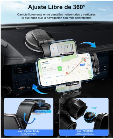 Suport auto cu incarcator pentru telefon mobil ESSAGER, cu ventuza [6]