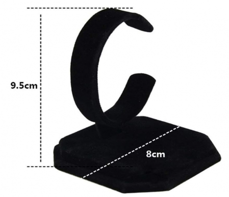 Suport ceas Tip C, din catifea neagra, UKCOCO [6]