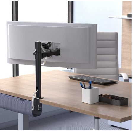 Suport de birou pentru monitor de computer Amazon Basics, reglabil pe înălțime, oțel [6]