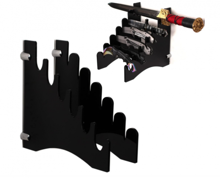 Organizare si depozitare - Suport de perete pentru cuțite/sabii din acril, negru