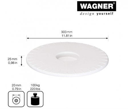 Suport ghiveci cu roti pentru plante WAGNER ULTRAFLAT Ø30cm, albă, 100 kg, 20044601 [3]
