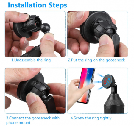 Suport magnetic pentru telefon auto EEEKit, universal reglabil [4]