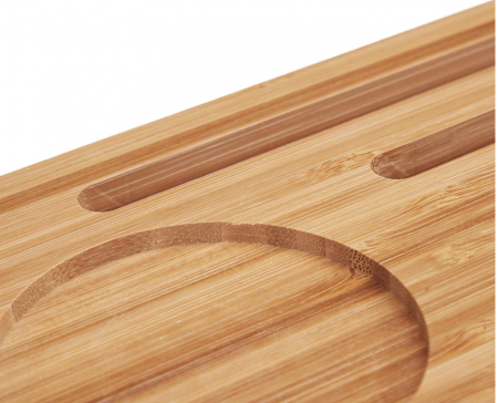 Suport pentru cada, Raft baie Relaxdays din bambus, 70 cm latime [6]