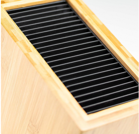 Suport pentru cuțite, Bloc universal din bambus, 20 de fante, cu lungimea lamei de până la 20 cm [2]