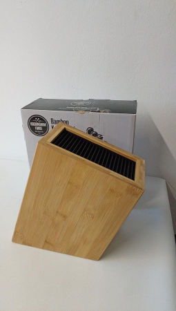 Suport pentru cuțite, Bloc universal din bambus, 20 de fante, cu lungimea lamei de până la 20 cm [1]