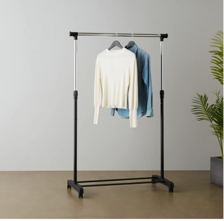 Suport pentru haine cu roți Amazon Basics, crom [5]