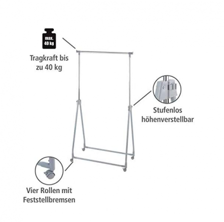 Suport pentru haine mobil WENKO, crom [4]