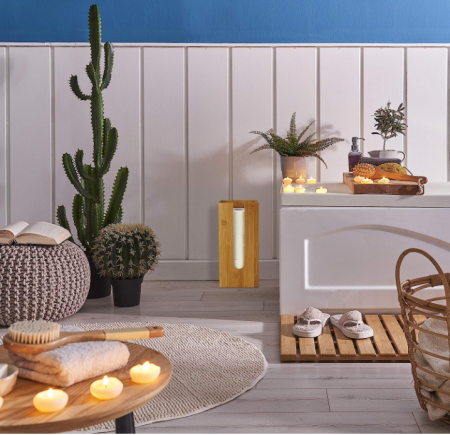 Suport pentru hârtie igienică Relaxdays, 3 role, bambus, 33 x 15 x 15 cm [5]